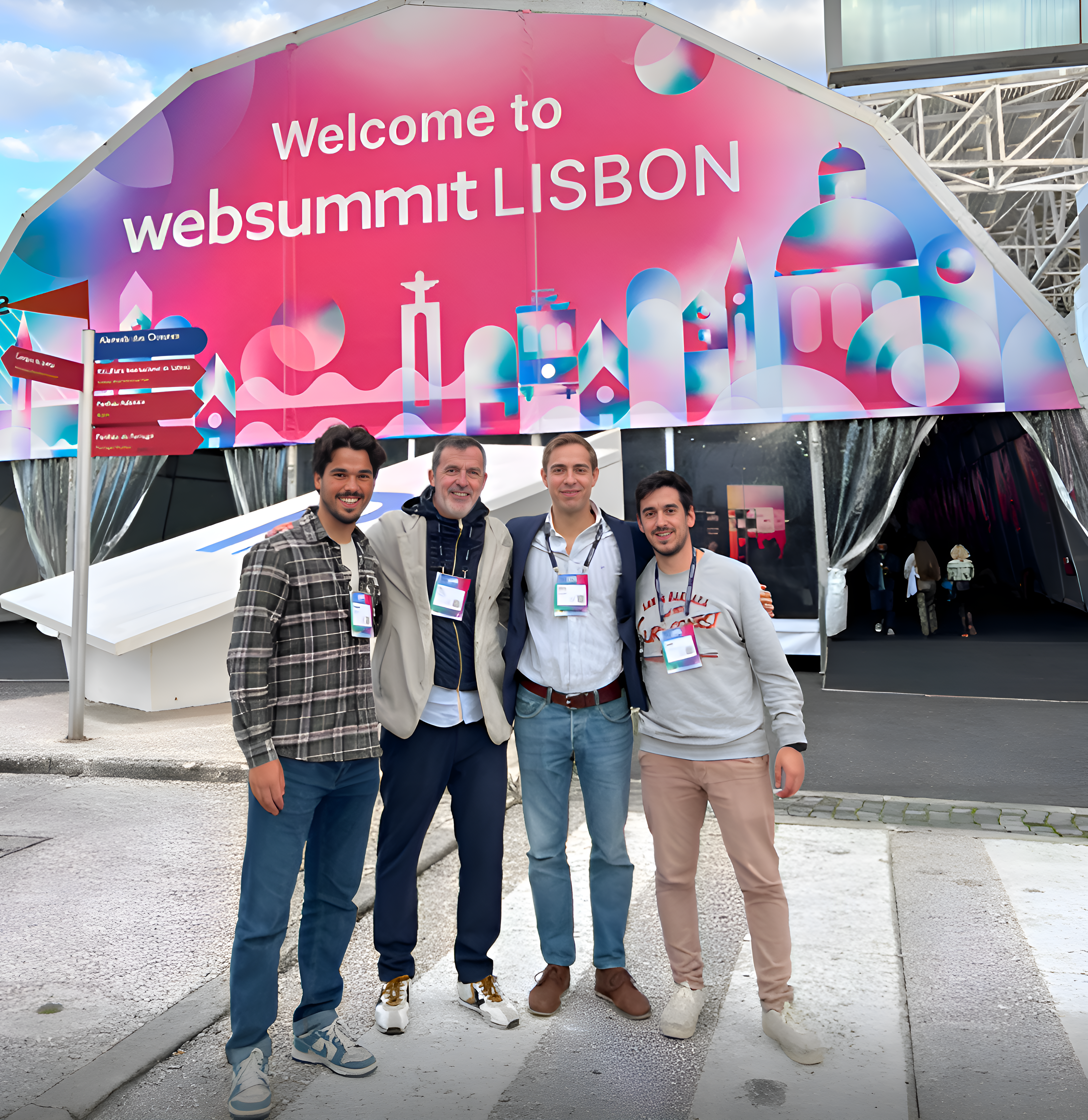 The AskCory and Build Up Lab team members at Web Summit 2024 in Lisbon, Portugal. 