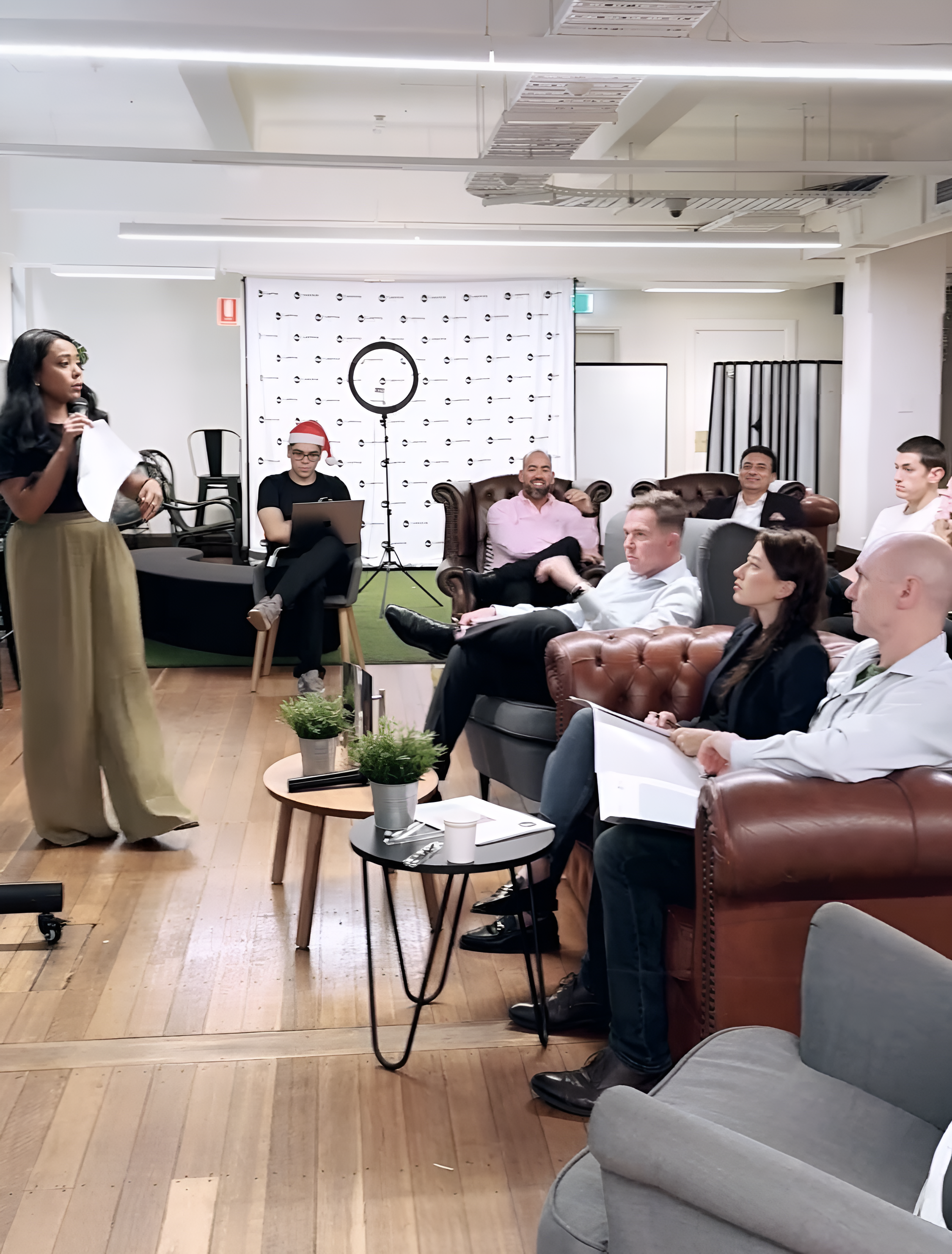 Vanessa Sebben at Laneway Education in Sydney, Australia, serving as a guest judge for their annual Pitch Competition.