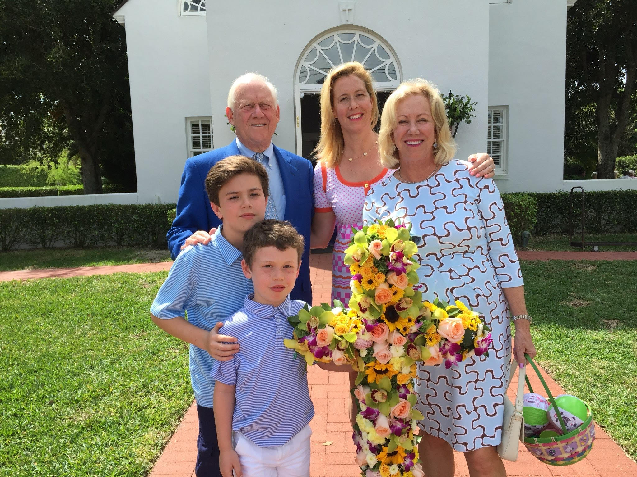 Dave, his wife Betsy, and daughter Elisabeth, along with Elisabeth's children, celebrating Easter in Naples, Florida. (Photo: Supplied)